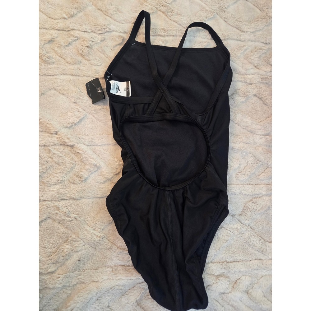 Speedo Pro LT Womens One Piece Swimsuit Black Racerback Training Swim Suit 6/32 - Picture 2 of 5
